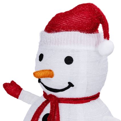 Aigostar - LED Vánoční venkovní dekorace 50xLED/3xAA 0,7m IP44 sněhulák + dálkové ovládání