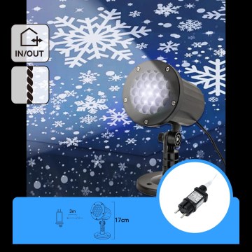 Aigostar - LED Vánoční venkovní projektor vloček LED/5W/230V IP44 studená bílá