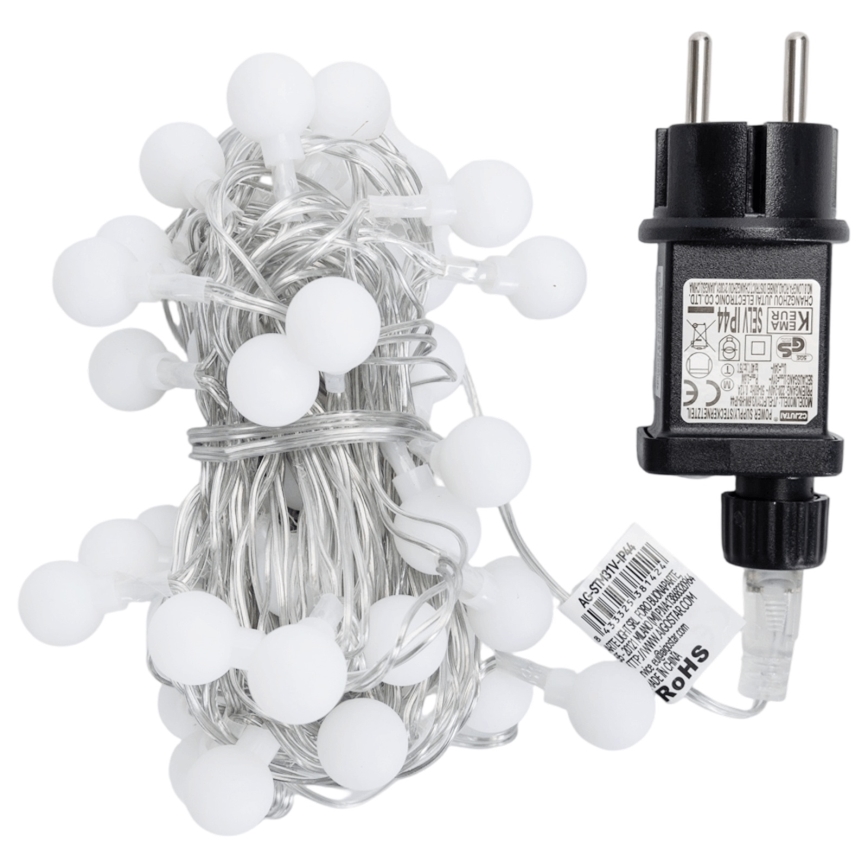 Aigostar - LED Venkovní dekorační řetěz 50xLED/8 funkcí 5 m IP44 studená bílá