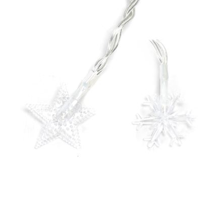 Aigostar - LED Venkovní vánoční řetěz 100xLED/8 funkcí 3xAA 10m IP44 teplá bílá hvězdy