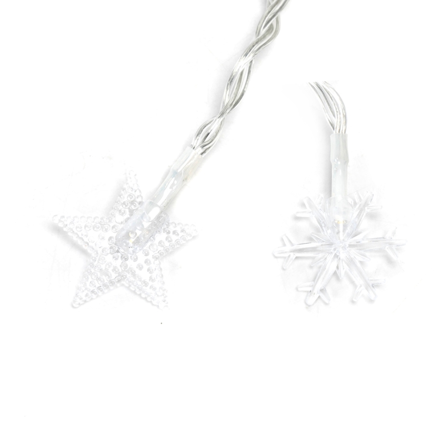 Aigostar - LED Venkovní vánoční řetěz 100xLED/8 funkcí 3xAA 10m IP44 teplá bílá hvězdy