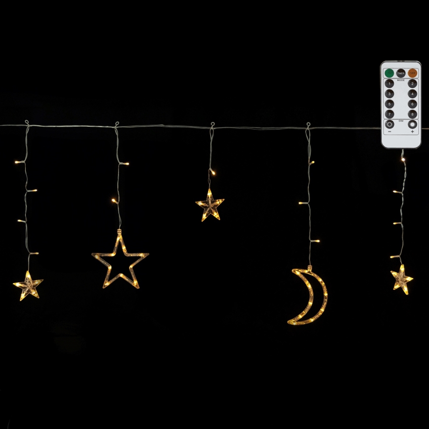 Aigostar - LED Venkovní vánoční řetěz 120xLED/6W/230V/8 funkcí 3x0,6m IP44 teplá bílá + dálkové ovládání
