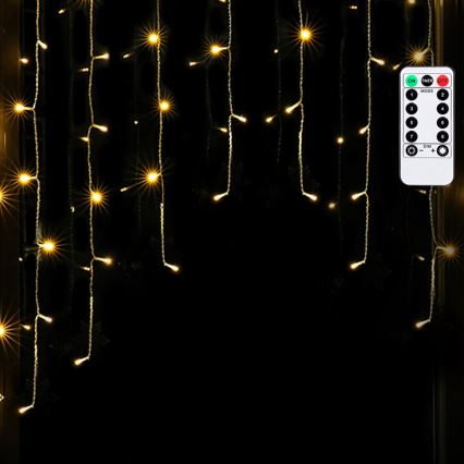 Aigostar - LED Venkovní vánoční řetěz 200xLED/6W/230V/8 funkcí 3x1m IP44 teplá bílá + dálkové ovládání