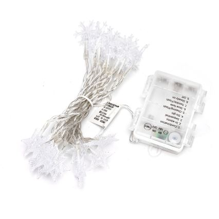 Aigostar - LED Venkovní vánoční řetěz 25xLED/8 funkcí 3xAA 2,5 m IP44 studená bílá