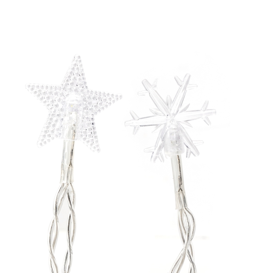 Aigostar - LED Venkovní vánoční řetěz 25xLED/8 funkcí 3xAA 2,5 m IP44 studená bílá