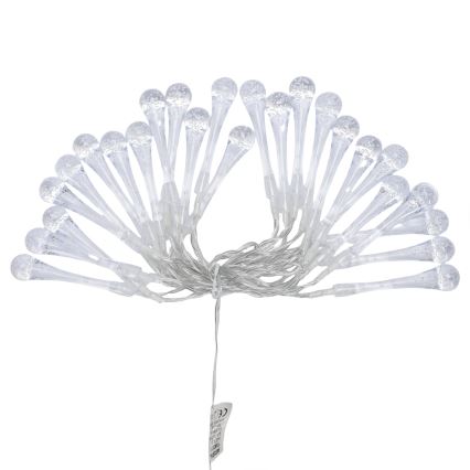 Aigostar - LED Venkovní vánoční řetěz 25xLED/8 funkcí 3xAA 2,5 m IP44 teplá bílá kapky