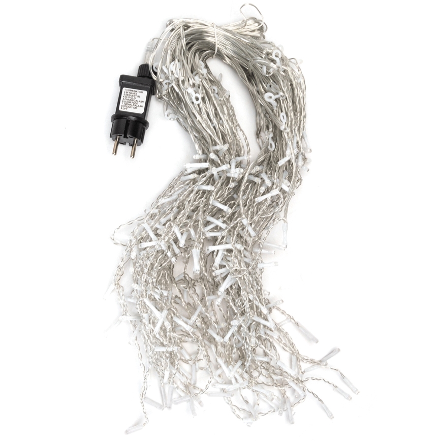 Aigostar - LED Venkovní vánoční řetěz 300xLED/6W/230V/8 funkcí 15x0,4m IP44 studená bílá