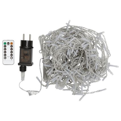 Aigostar - LED Venkovní vánoční řetěz 300xLED/8 funkcí 3x1m IP44 studená bílá + dálkové ovládání