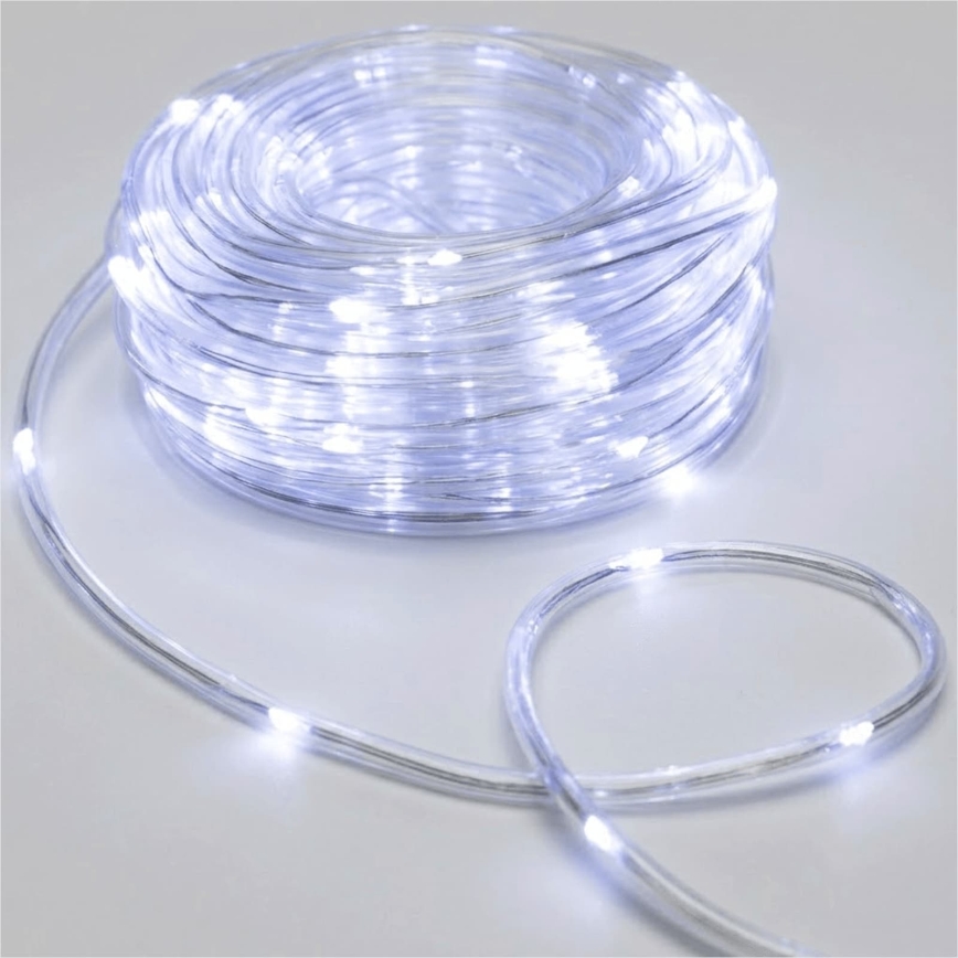 Aigostar - LED Venkovní vánoční řetěz 150xLED/8 funkcí 3xAA 15,3m IP44 studená bílá