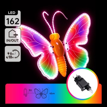 Aigostar - LED Venkovní dekorace 162xLED 42 cm IP44 motýl/multicolor
