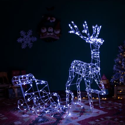 Aigostar - LED Venkovní dekorace LED/3,6W/31/230V 6500K 90/45cm IP44 sob se sáněmi