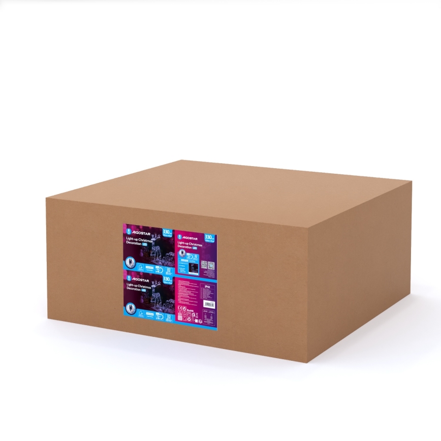 Aigostar - LED Venkovní dekorace LED/3,6W/31/230V 6500K 90/45cm IP44 sob se sáněmi