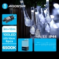 Aigostar - LED Venkovní dekorační řetěz 100xLED/8 funkcí 13m IP44 studená bílá