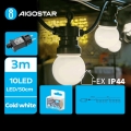 Aigostar - LED Venkovní dekorační řetěz 10xLED/3m IP44 studená bílá