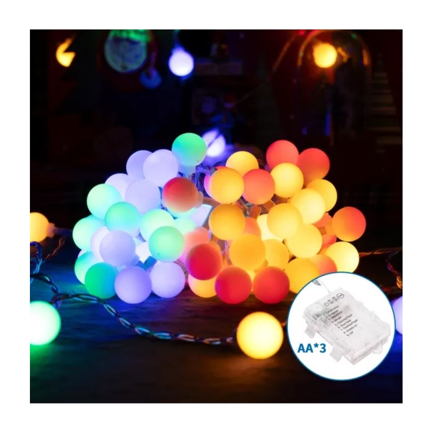Aigostar - LED Venkovní  řetěz 100xLED/3xAA/8 funkcí 10,3 m IP44 multicolor