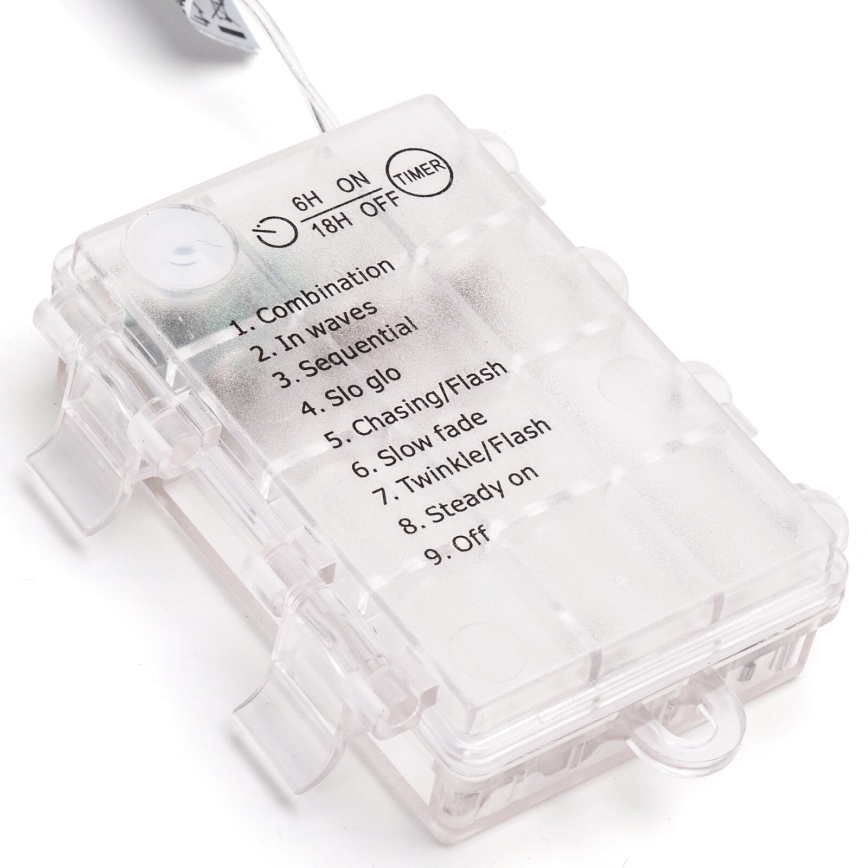 Aigostar - LED Venkovní  řetěz 100xLED/8 funkcí/3xAA 10,3m IP44 studená bílá