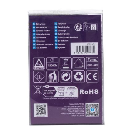 Aigostar -LED Venkovní  řetěz 100xLED/8 funkcí 3xAA 10,3m IP44 teplá bílá