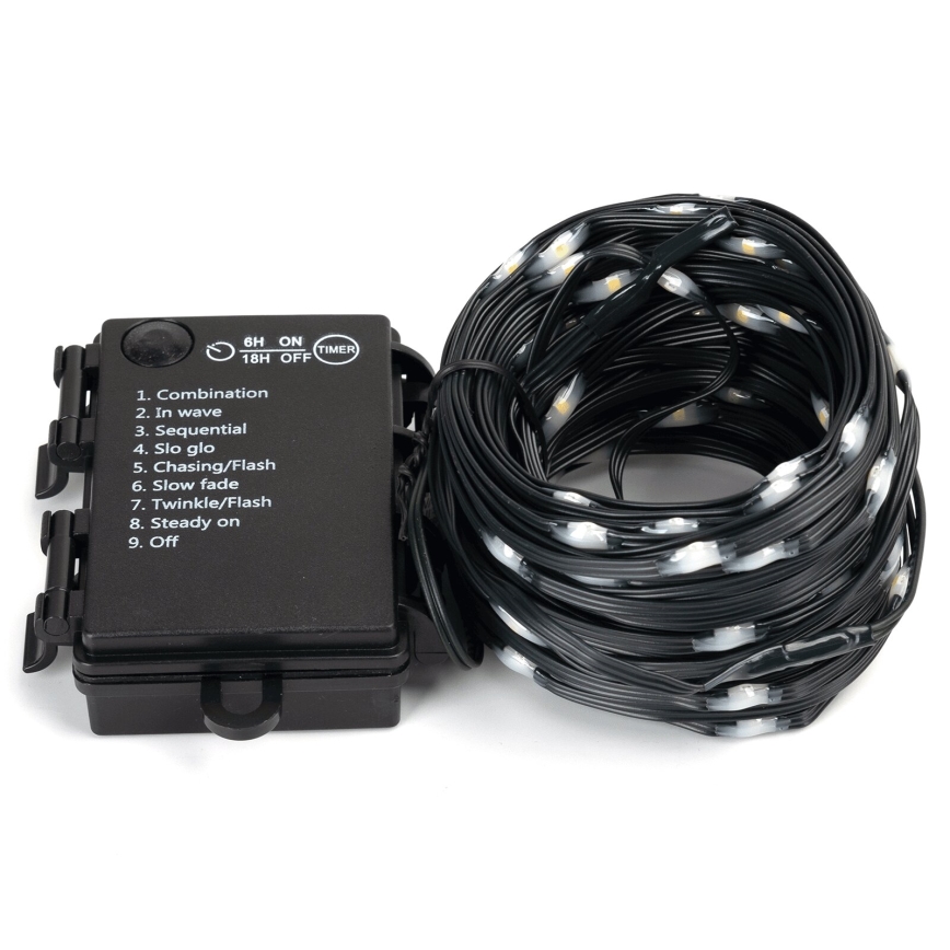 Aigostar -LED Venkovní  řetěz 150xLED/8 funkcí 3xAA 15,3m IP44 teplá bílá