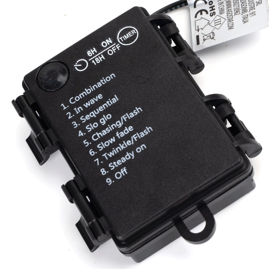 Aigostar -LED Venkovní  řetěz 150xLED/8 funkcí 3xAA 15,3m IP44 teplá bílá