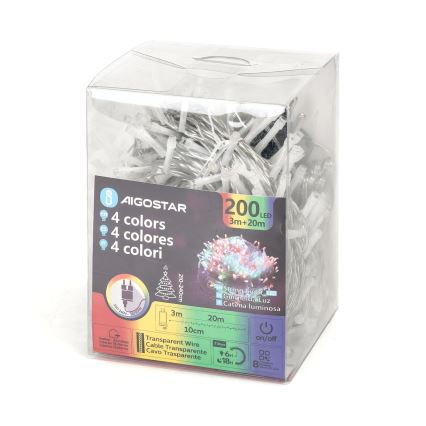 Aigostar - LED Venkovní  řetěz 200xLED/8 funkcí 23m IP44 multicolor