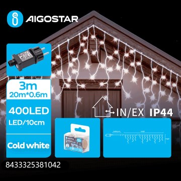 Aigostar - LED Venkovní  řetěz 400xLED/8 funkcí 23x0,6m IP44 studená bílá