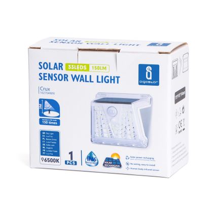 Aigostar - LED Venkovní solární svítidlo se senzorem LED/1,48W/3,7V IP65 1200 mAh
