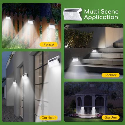 Aigostar - LED Venkovní solární svítidlo se senzorem LED/2,4W/5V 1200 mAh IP65