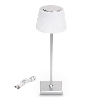 Aigostar - LED Venkovní stmívatelná nabíjecí stolní lampa LED/4W/5V 3600mAh bílá/matný chrom IP54