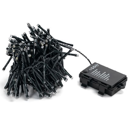 Aigostar - LED Venkovní vánoční řetěz 200xLED/8 funkcí 3xAA 5,3 m IP44 studená bílá