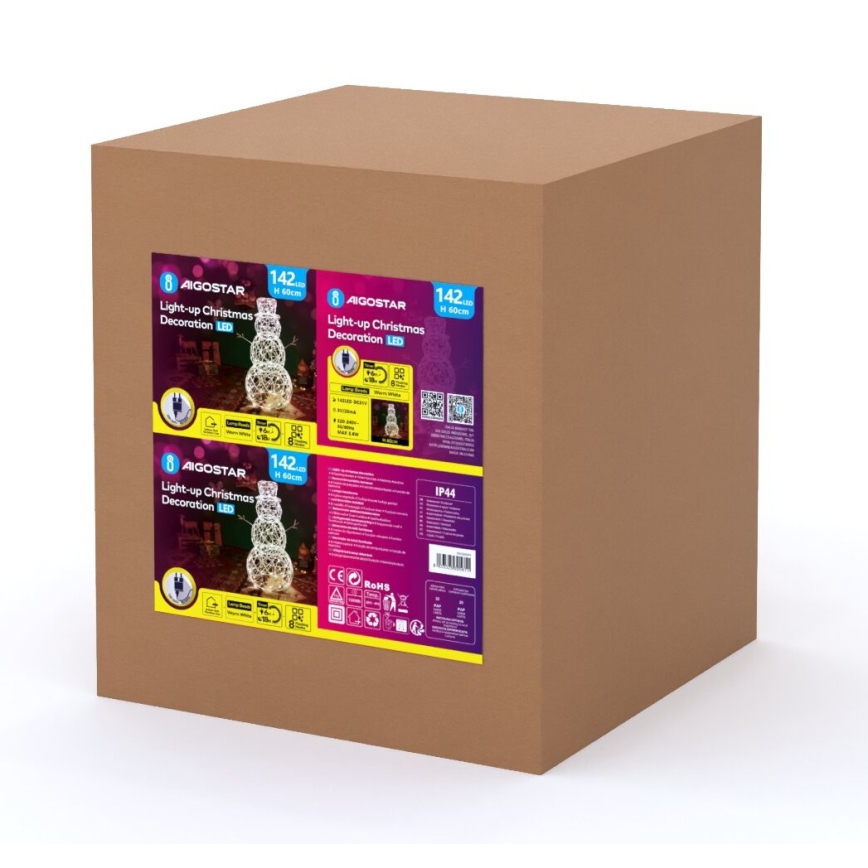 Aigostar - LED Venkovní vánoční dekorace LED/3,6W/31/230V 2700K 60 cm IP44 sněhulák