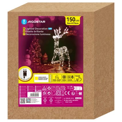 Aigostar - LED Venkovní vánoční dekorace LED/3,6W/31/230V 2700K 75 cm IP44 sob