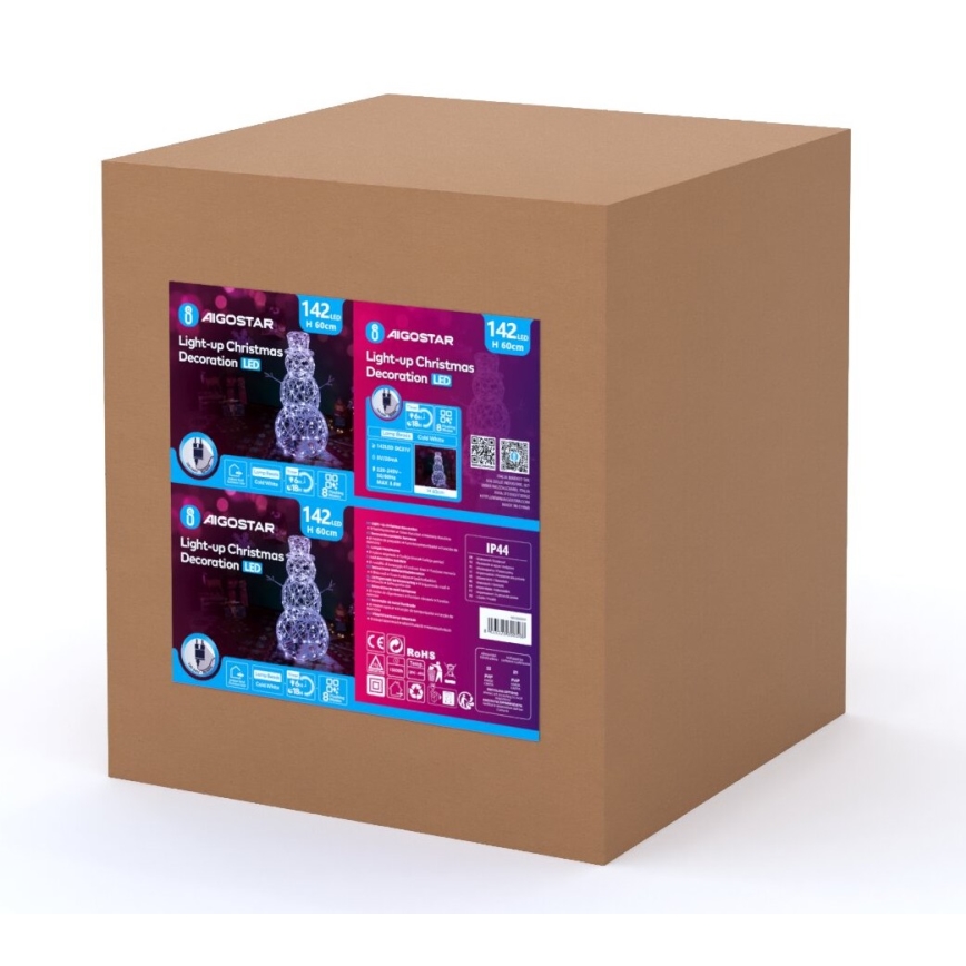 Aigostar - LED Venkovní vánoční dekorace LED/3,6W/31/230V 6500K 60 cm IP44 sněhulák