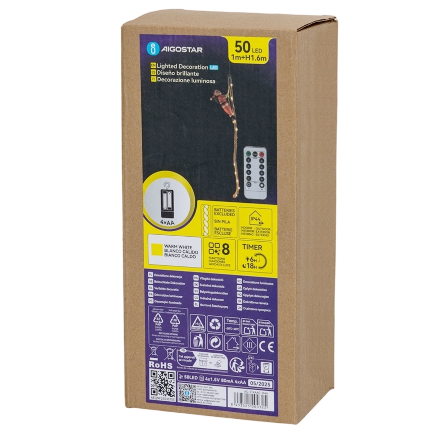 Aigostar - LED Venkovní vánoční dekorace LED/4xAA IP44 padák Santa Claus