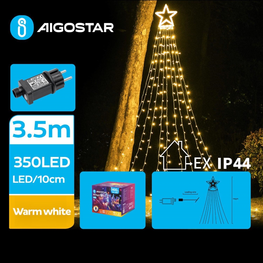 Aigostar - LED Venkovní vánoční dekorace LED/6W/230V 3,5m IP44 teplá bílá