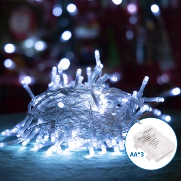 Aigostar - LED Venkovní vánoční řetěz 100xLED/8 funkcí 10,3m IP44 studená bílá