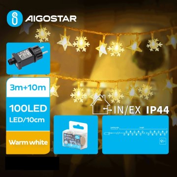 Aigostar - LED Venkovní vánoční řetěz 100xLED/8 funkcí 13m IP44 teplá bílá