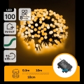 Aigostar - LED Venkovní vánoční řetěz 100xLED/8 funkcí 3xAA 10,3m IP44 teplá bílá