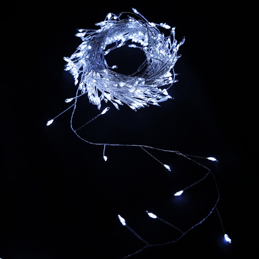 Aigostar - LED Venkovní vánoční řetěz 100xLED/8 funkcí 3xAA 3,3m IP44 studená bílá
