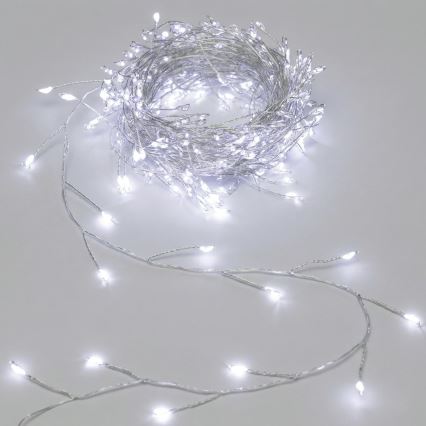 Aigostar - LED Venkovní vánoční řetěz 100xLED/8 funkcí 3xAA 3,3m IP44 studená bílá