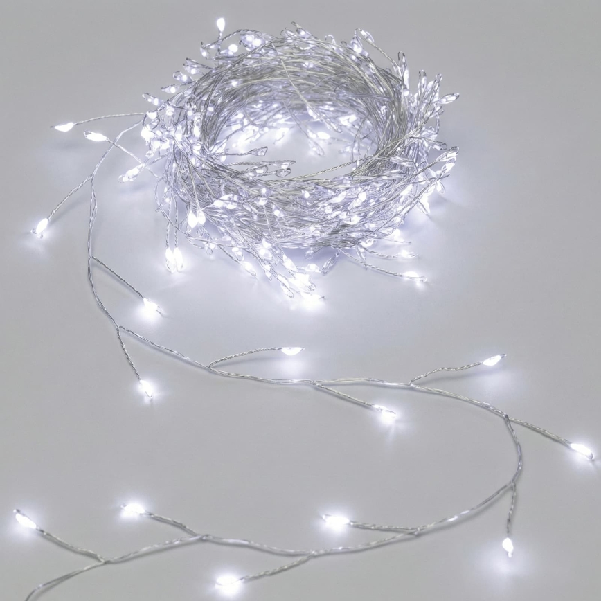 Aigostar - LED Venkovní vánoční řetěz 100xLED/8 funkcí 3xAA 3,3m IP44 studená bílá
