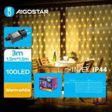 Aigostar - LED Venkovní vánoční řetěz 100xLED/8 funkcí 4,5x1,5m IP44 teplá bílá