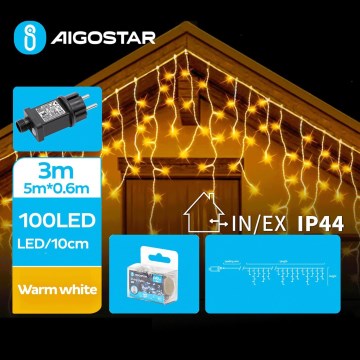 Aigostar - LED Venkovní vánoční řetěz 100xLED/8 funkcí 8x0,6m IP44 teplá bílá