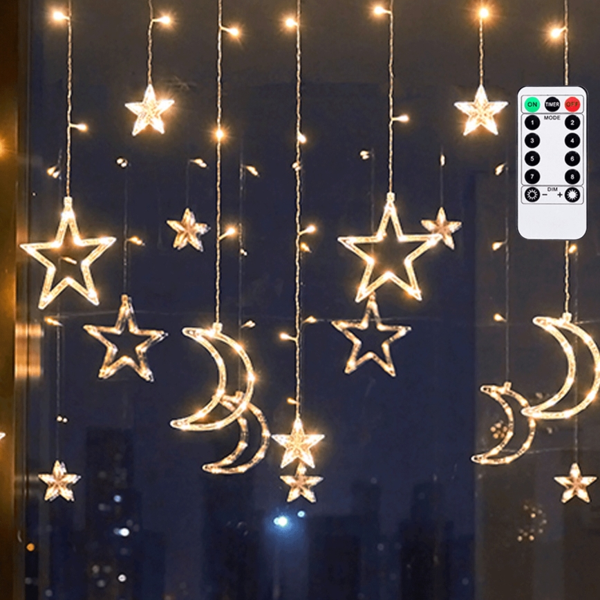 Aigostar - LED Venkovní vánoční řetěz 120xLED/6W/230V/8 funkcí 3x0,6m IP44 teplá bílá + dálkové ovládání
