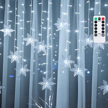 Aigostar - LED Venkovní vánoční řetěz 120xLED/8 funkcí 3x0,7m IP44 studená bílá + dálkové ovládání