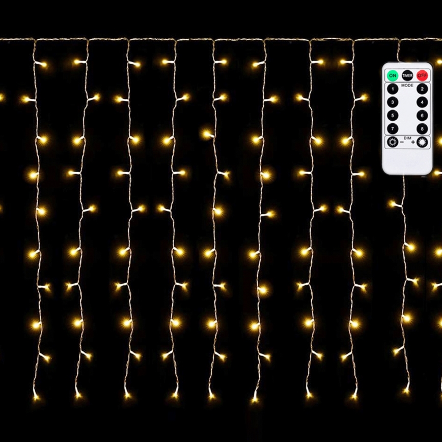 Aigostar - LED Venkovní vánoční řetěz 150xLED/6W/230V/8 funkcí 1,5x1m IP44 teplá bílá + dálkové ovládání