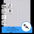 Aigostar - LED Venkovní vánoční řetěz 156xLED/8 funkcí 4,2x1,2m IP44 studená bílá