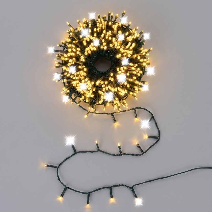 Aigostar - LED Venkovní vánoční řetěz 160xLED+40xLED 13m IP44 teplá+studená bílá