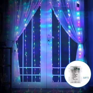 Aigostar - LED Venkovní vánoční řetěz 200xLED/8 funkcí 3xAA 5x2m IP44 multicolor
