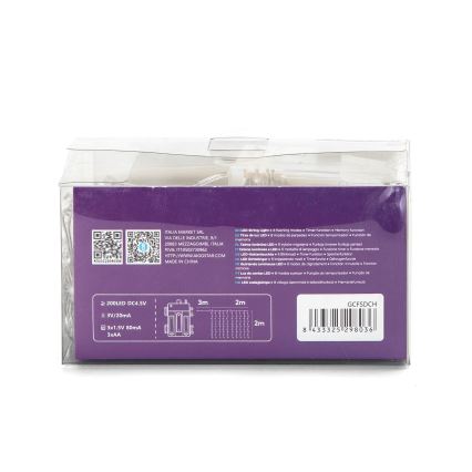 Aigostar - LED Venkovní vánoční řetěz 200xLED/8 funkcí 3xAA 5x2m IP44 multicolor