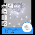 Aigostar - LED Venkovní vánoční řetěz 200xLED/8 funkcí 3xAA 6,3m IP44 studená bílá
